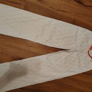 White Glittery  BALBOWA Pants with Red Accents